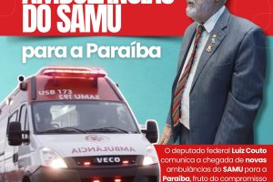 Por intermédio do deputado Luiz Couto, a Paraíba foi amplamente contemplada pelo Governo Federal, com ações do PAC/Saúde -2025 (Programa de Aceleração do Crescimento)